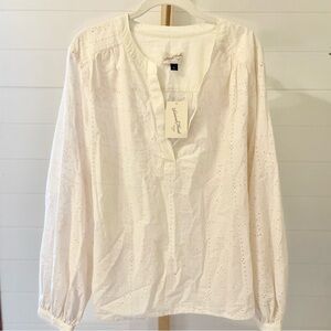 Women's Long Sleeve Popover Blouse - Universal Thread™ Cream L